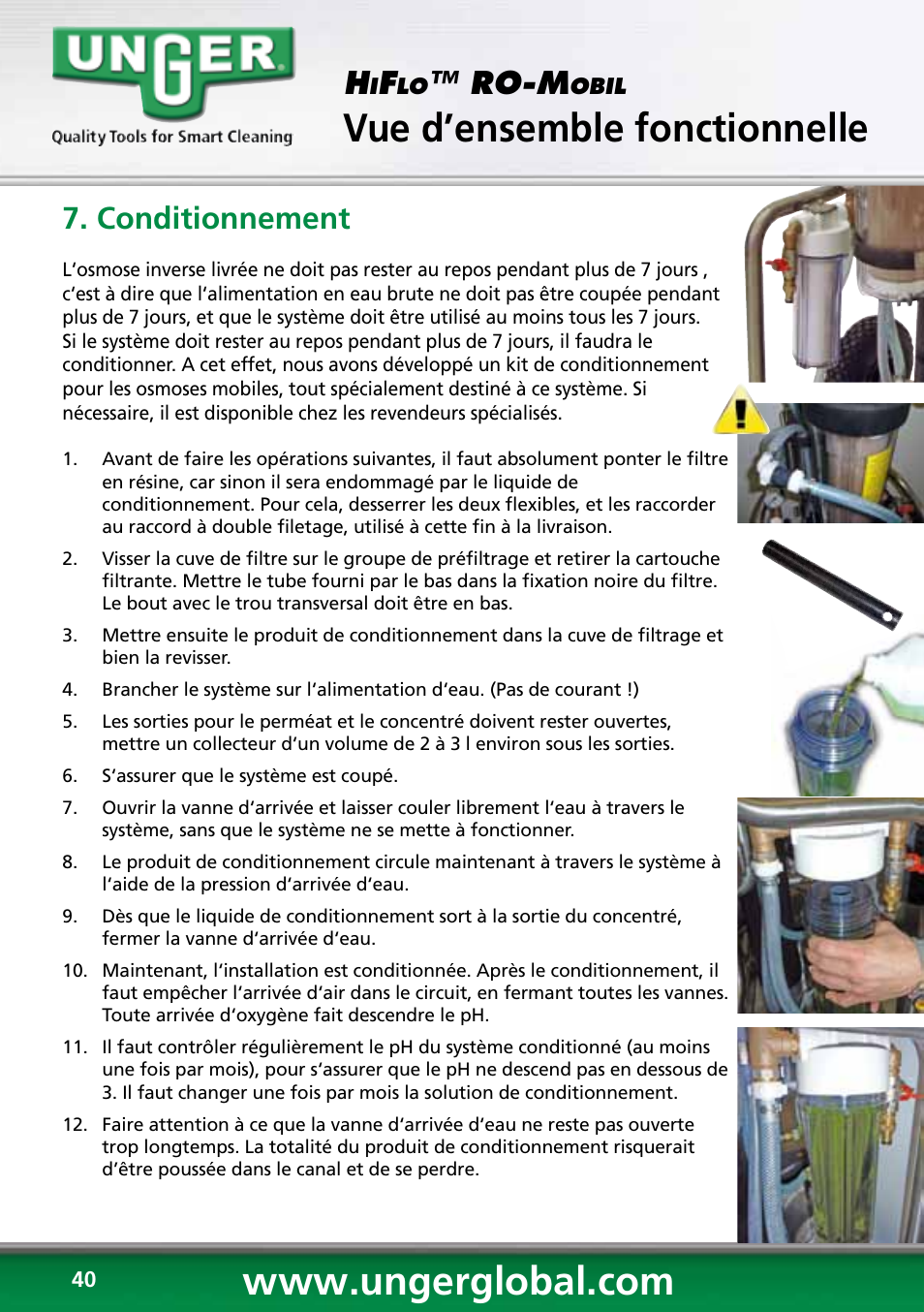 Vue d’ensemble fonctionnelle, Ro-m, Conditionnement | Unger RO60S User Manual | Page 40 / 88