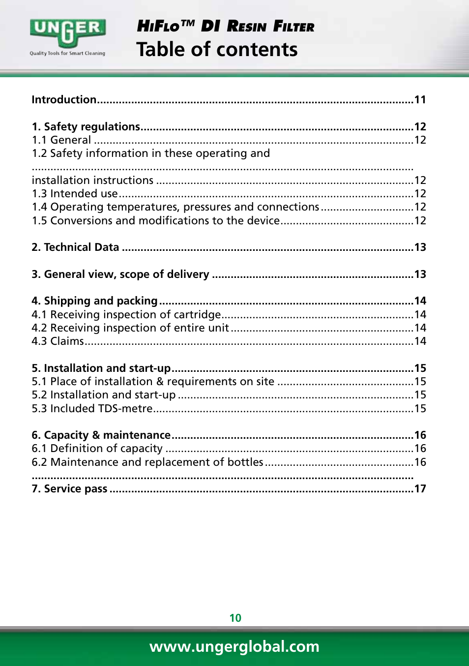 Unger DI400 User Manual | Page 10 / 52