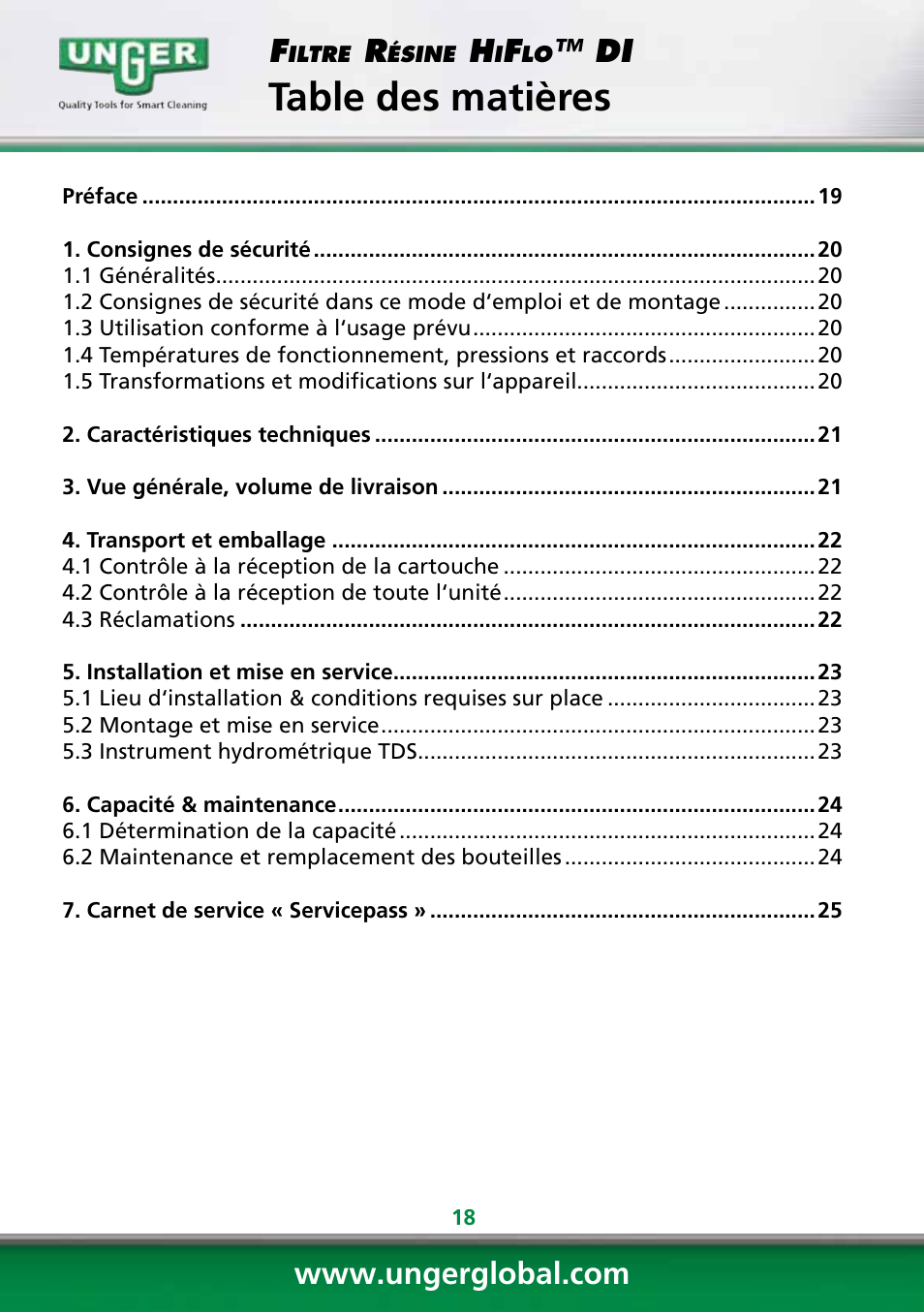 Unger DI400 User Manual | Page 18 / 52