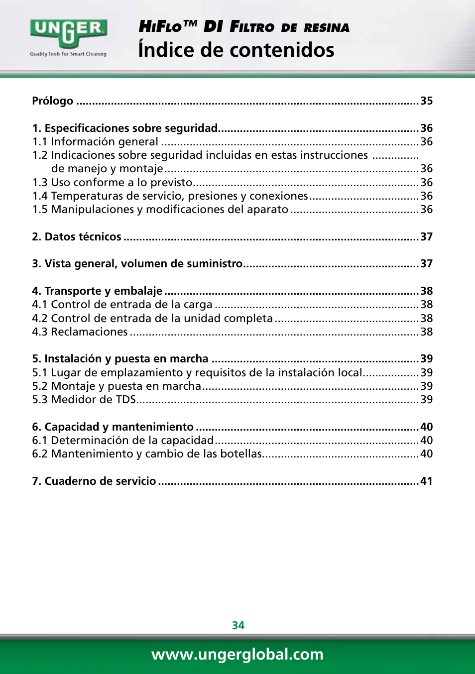 Unger DI400 User Manual | Page 34 / 52