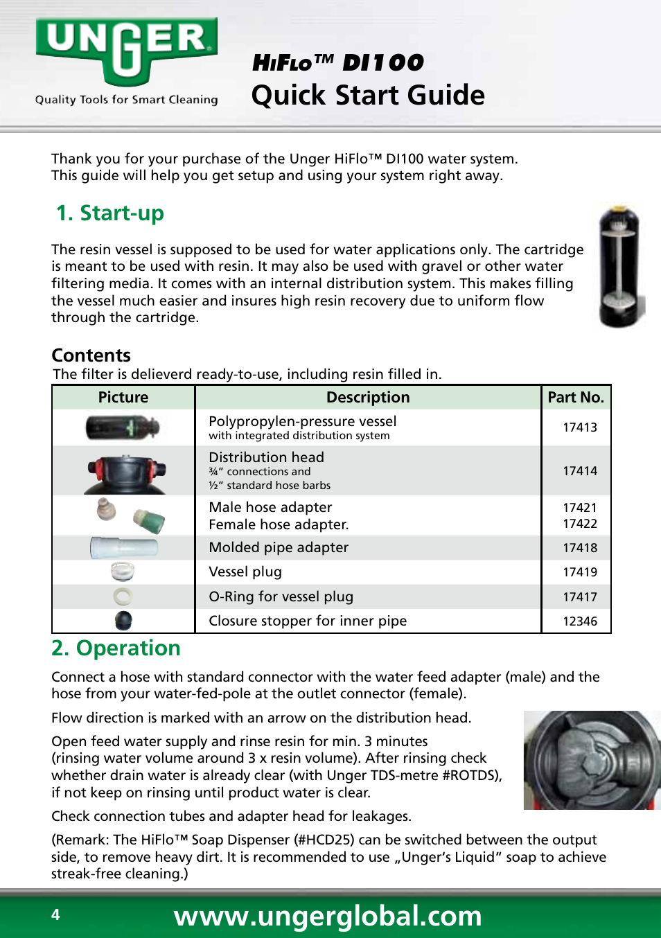 Unger DI100 User Manual | Page 4 / 16
