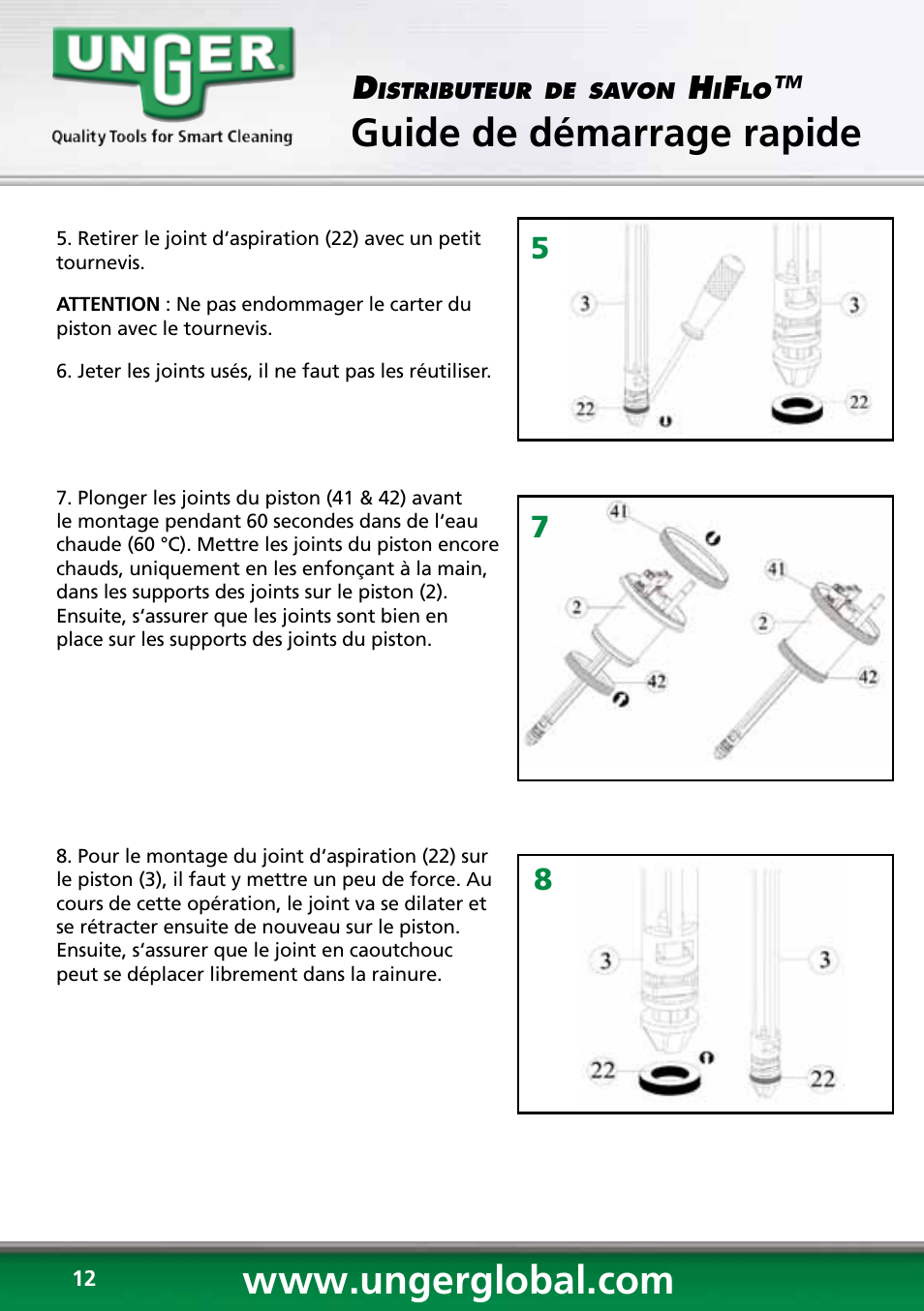 Guide de démarrage rapide, 58 7 d | Unger HCD25 User Manual | Page 12 / 28