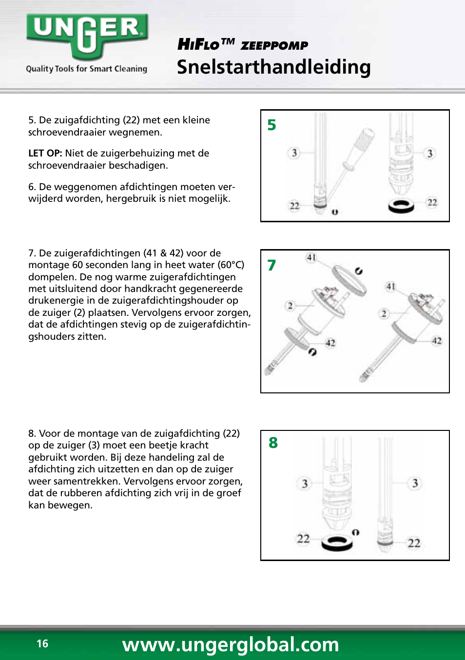 Snelstarthandleiding, 58 7 h | Unger HCD25 User Manual | Page 16 / 28