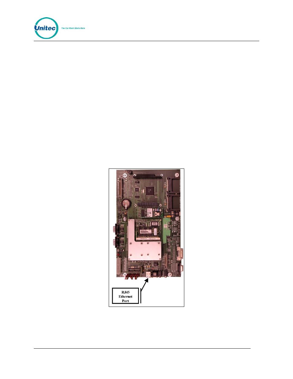 5 network connection, Network connection, Figure 16. network port location | Unitec Portal Installation Manual User Manual | Page 24 / 50