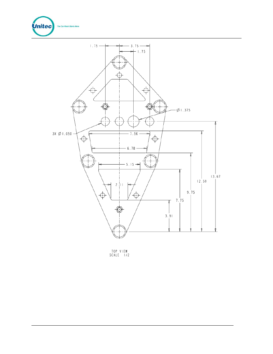 Figure 5. portal base dimensions | Unitec Portal Installation Manual User Manual | Page 9 / 50