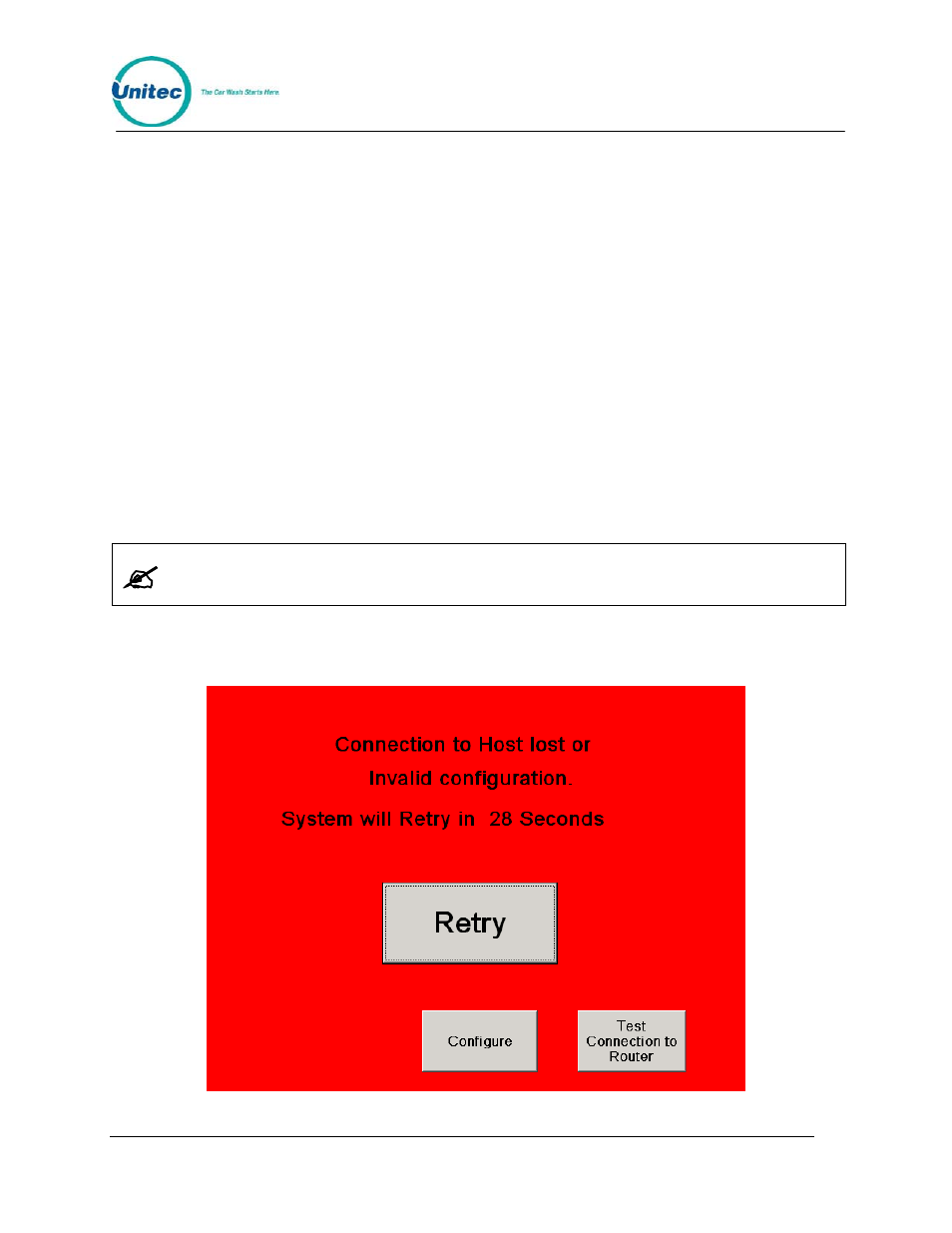 3 console configuration procedures, 1 requirements, 2 console configuration procedures | Console configuration procedures, Requirements, Figure 2. red connection failed screen | Unitec Portal Console User Manual | Page 8 / 19