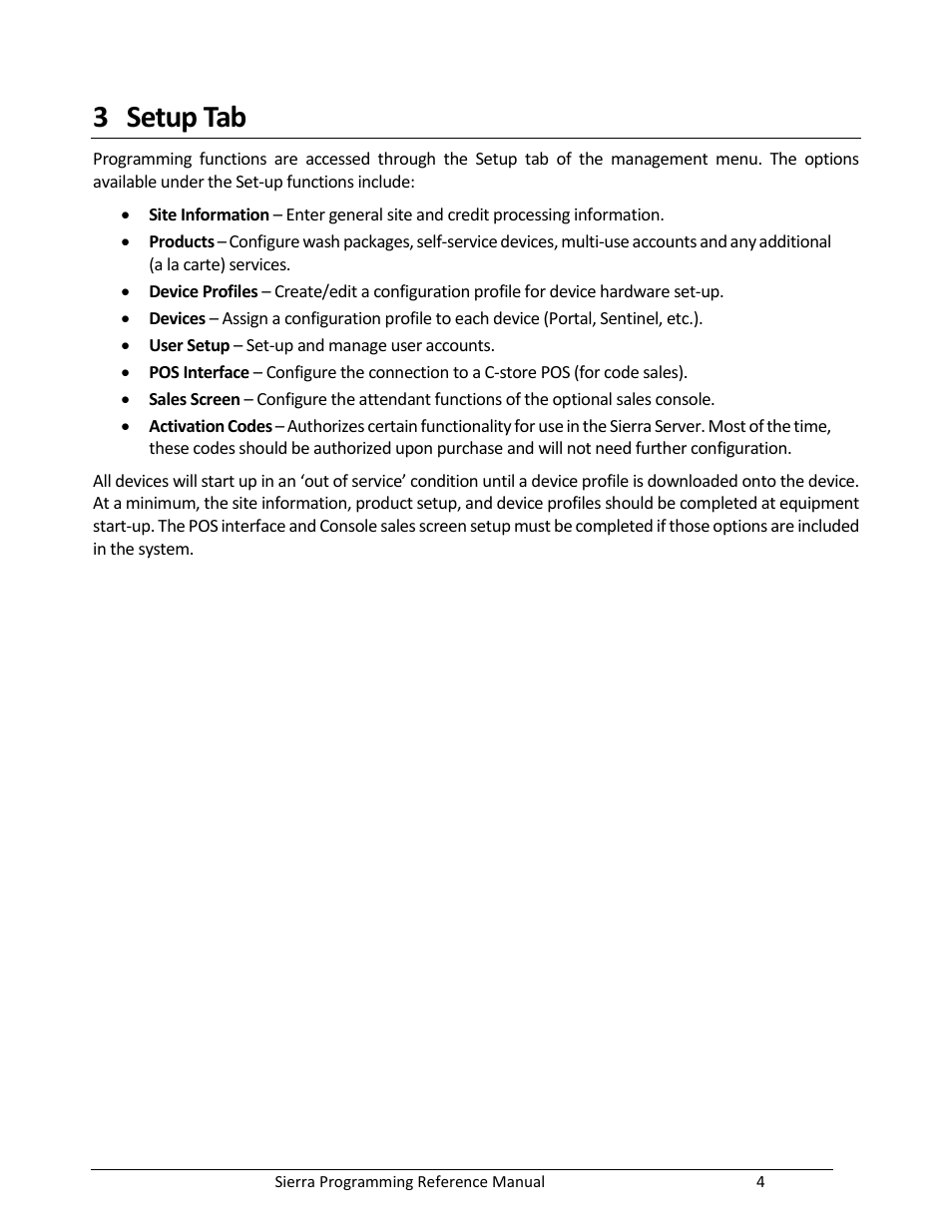 Setup tab, 3 setup tab | Unitec Sierra Management System User Manual | Page 14 / 112