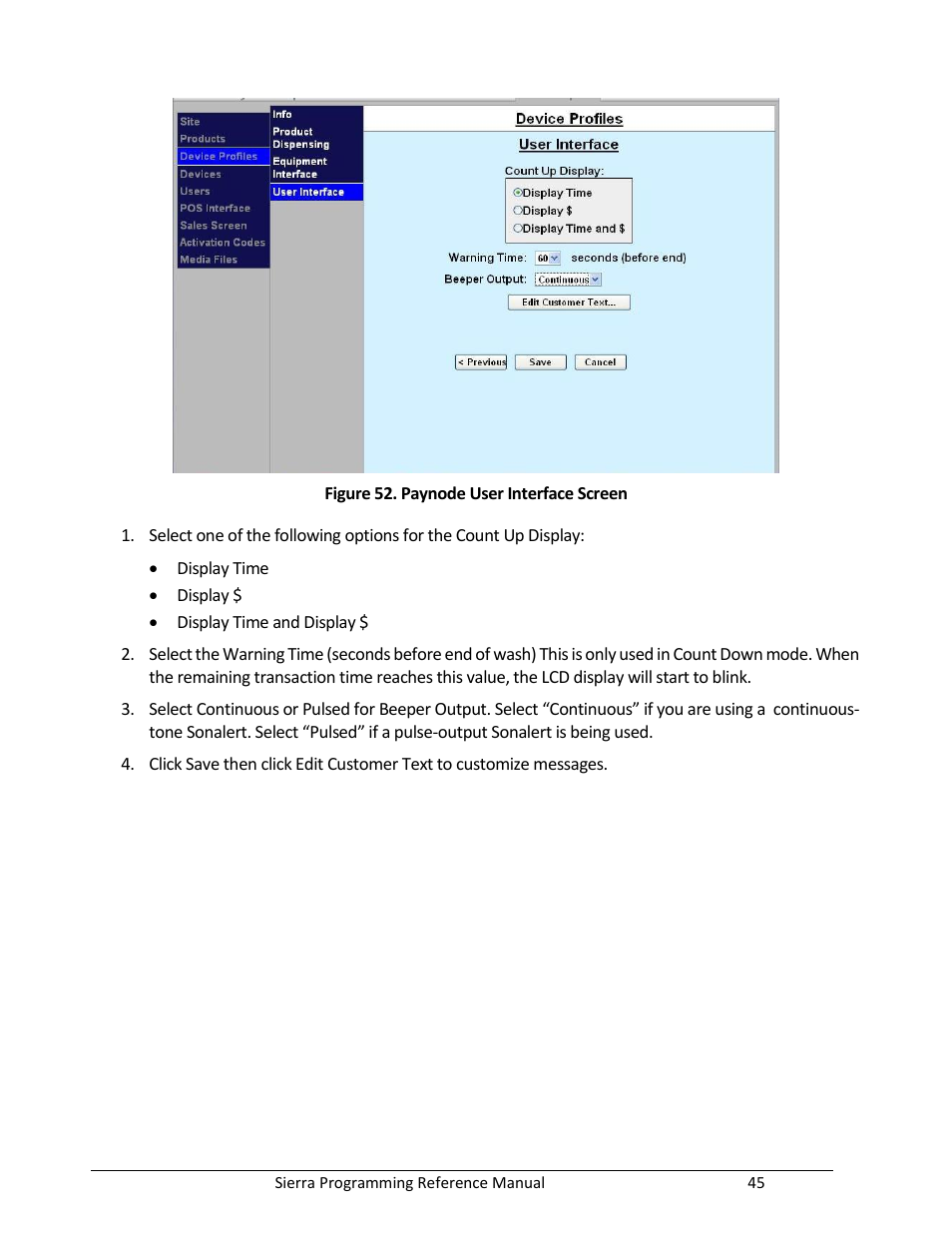 Figure 52. paynode user interface screen | Unitec Sierra Management System User Manual | Page 55 / 112