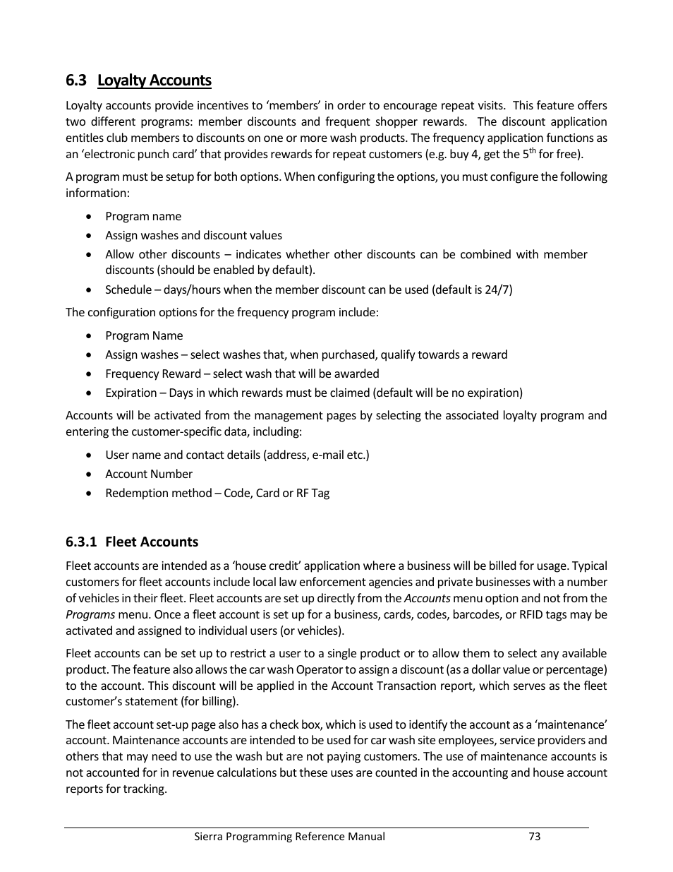 Loyalty accounts, Fleet accounts, 3 loyalty accounts | Unitec Sierra Management System User Manual | Page 83 / 112