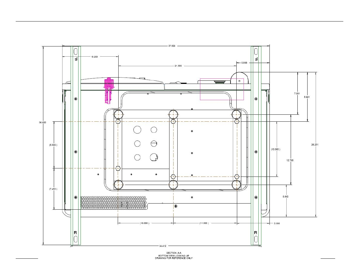 Appendix a, Sentinel base - bottom up view, Appendix a. sentinel base - bottom up view | Unitec Sentine Installation Manual User Manual | Page 24 / 31
