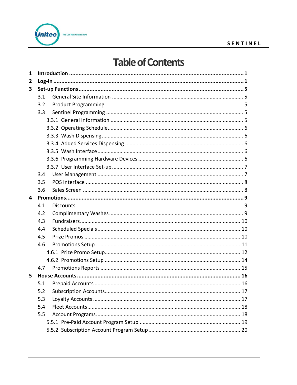 Unitec Sentine Owner’s Manual User Manual | Page 5 / 100