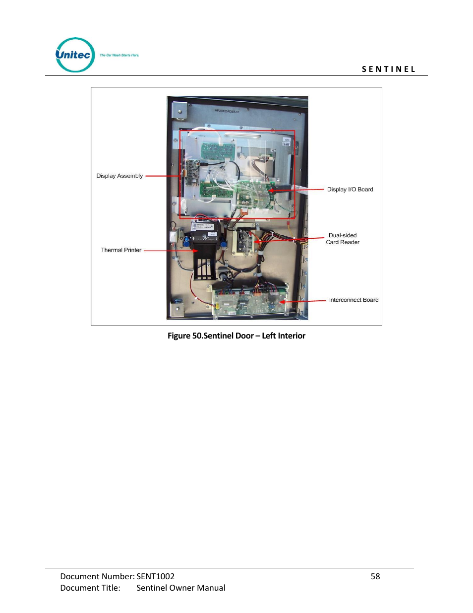 Figure 50.sentinel door – left interior | Unitec Sentine Owner’s Manual User Manual | Page 68 / 100