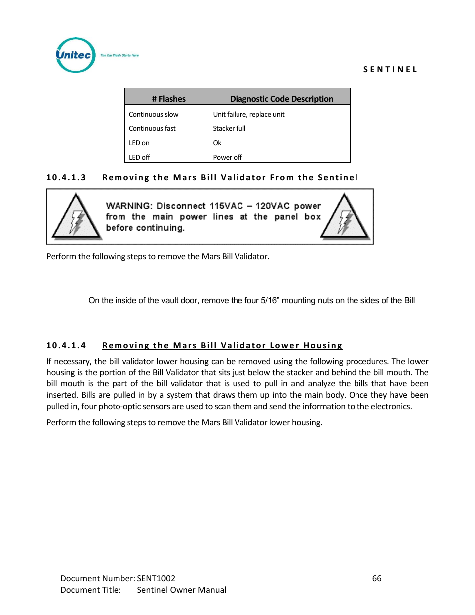 Unitec Sentine Owner’s Manual User Manual | Page 76 / 100