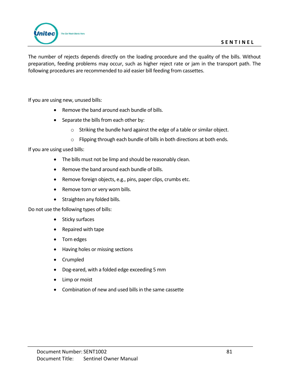 Unitec Sentine Owner’s Manual User Manual | Page 91 / 100