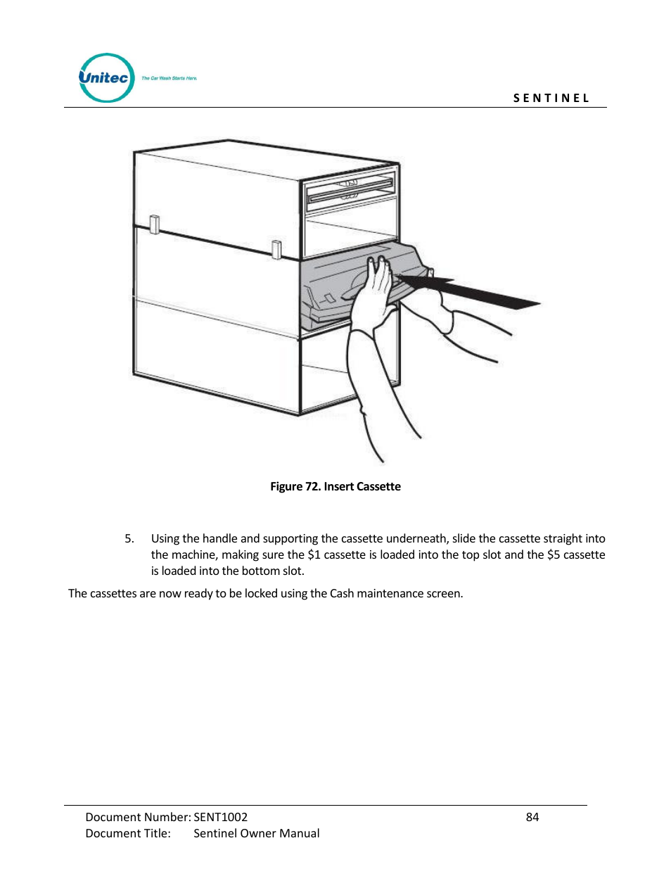 Figure 72. insert cassette | Unitec Sentine Owner’s Manual User Manual | Page 94 / 100