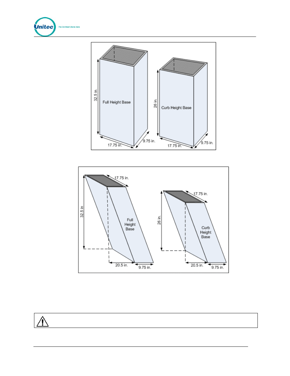 Figure 5. straight base figure 6. angled base | Unitec Wash Select II POS Installation Manual User Manual | Page 17 / 64