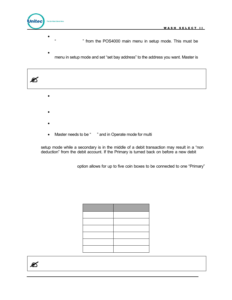 Table 16. multi-unit bay numbering | Unitec Wash Select II POS Owner’s Manual User Manual | Page 111 / 214