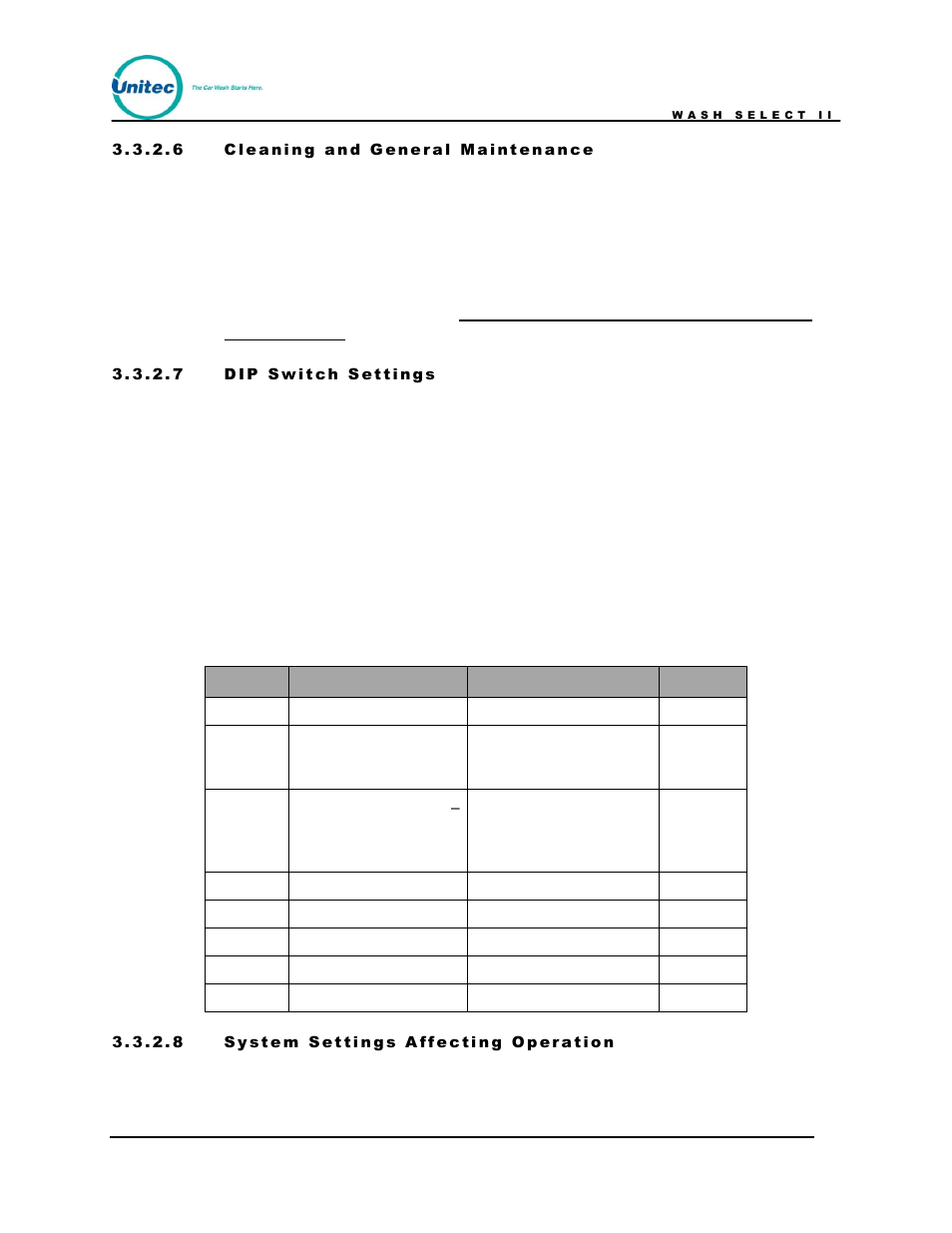 Table 21. bill validator programming | Unitec Wash Select II POS Owner’s Manual User Manual | Page 130 / 214