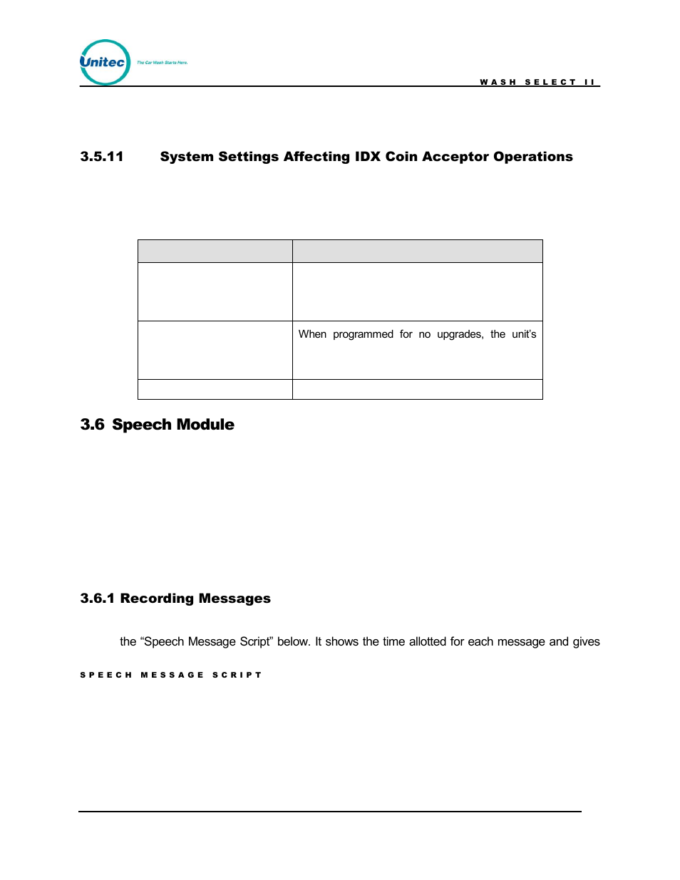 Speech module, Recording messages, 6 speech module | Unitec Wash Select II POS Owner’s Manual User Manual | Page 144 / 214