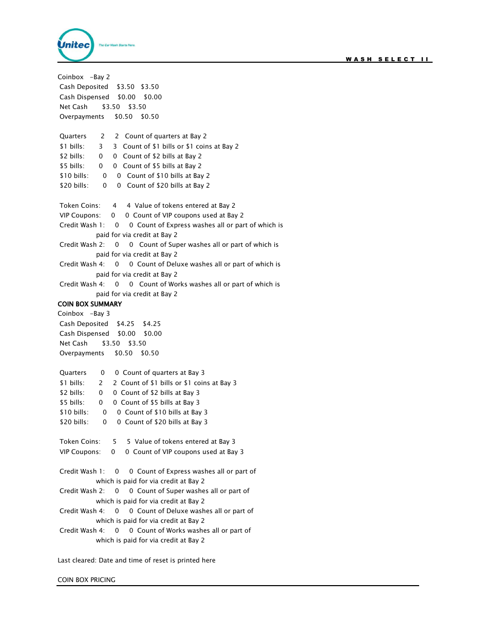 Unitec Wash Select II POS Owner’s Manual User Manual | Page 174 / 214