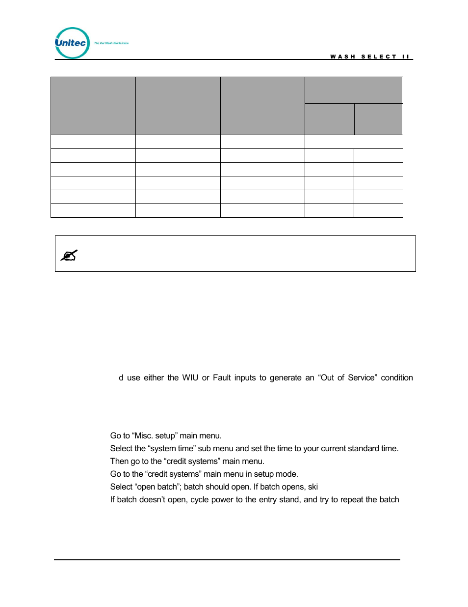 Table 34. canadian idx program configuration | Unitec Wash Select II POS Owner’s Manual User Manual | Page 201 / 214