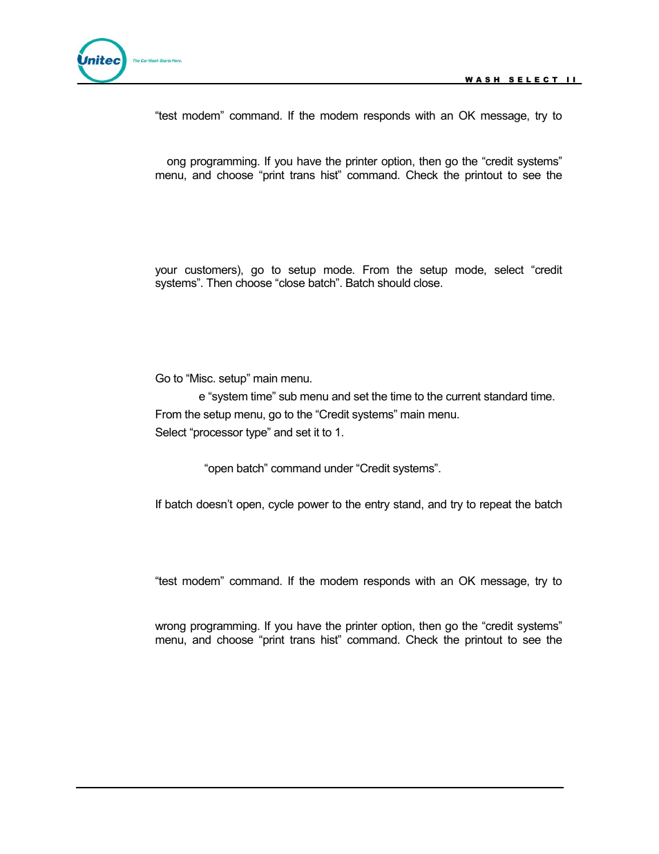 Unitec Wash Select II POS Owner’s Manual User Manual | Page 202 / 214