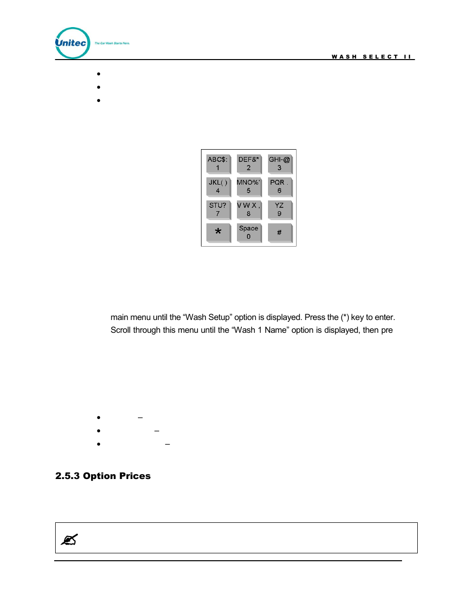 Option prices, Figure 3. alternate keypad functions | Unitec Wash Select II POS Owner’s Manual User Manual | Page 54 / 214