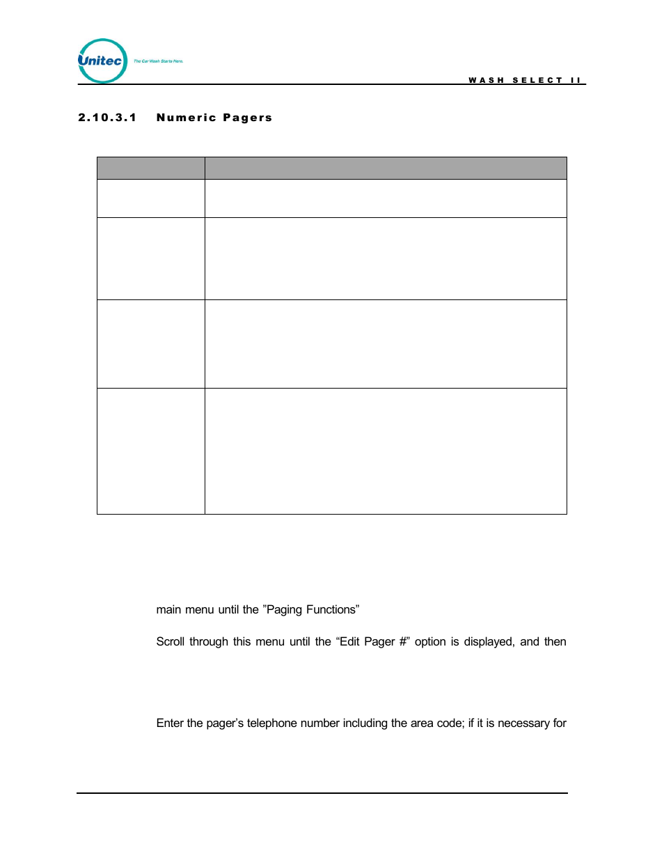 Setting description | Unitec Wash Select II POS Owner’s Manual User Manual | Page 78 / 214