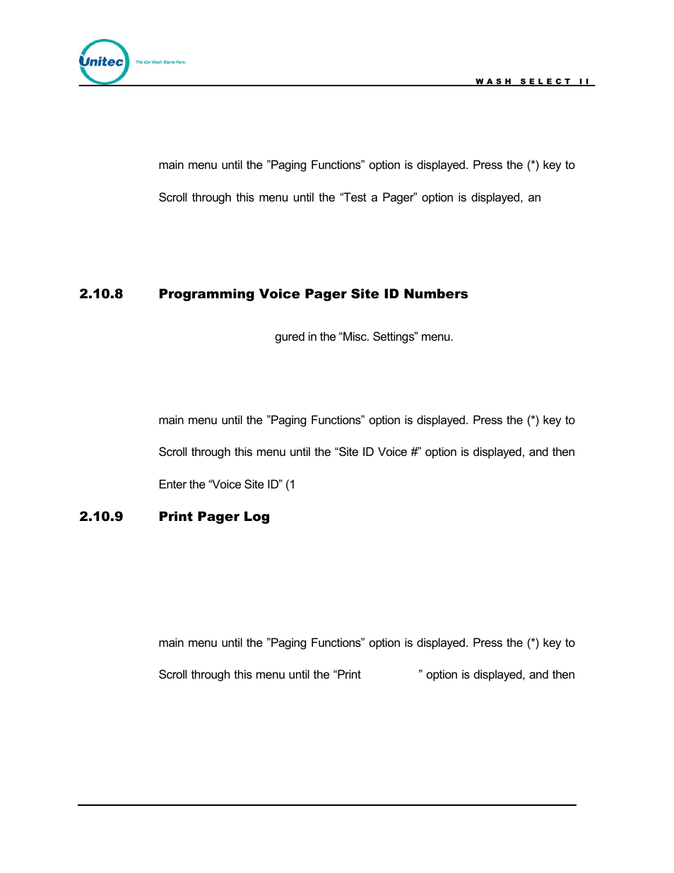 Unitec Wash Select II POS Owner’s Manual User Manual | Page 83 / 214