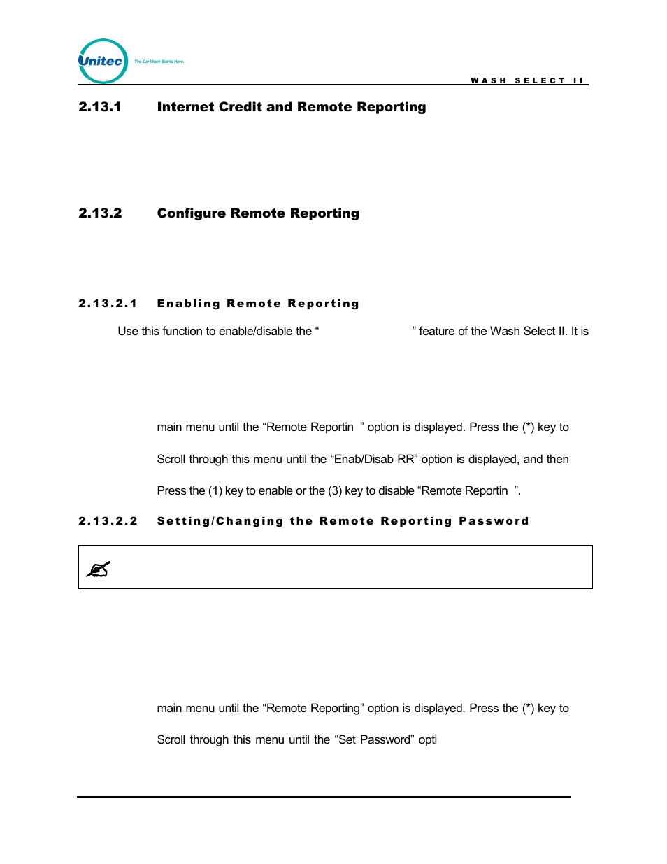 Internet credit and remote reporting, Configure remote reporting | Unitec Wash Select II POS Owner’s Manual User Manual | Page 90 / 214