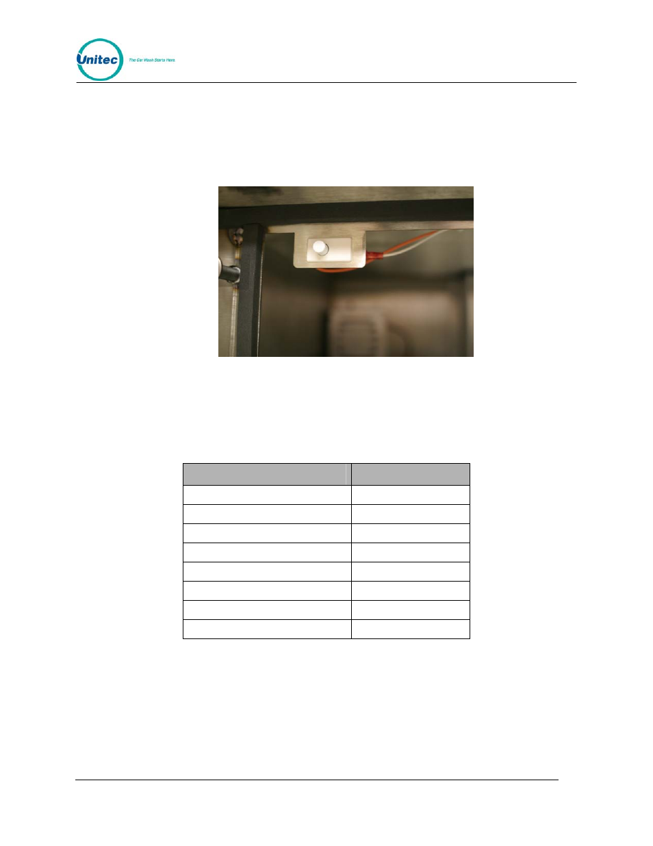 Figure 26. door switch, Table 24. wiring guide, Door switch | Wiring information, Table 24. wiring guide from to | Unitec Wash Select II With WashPay Integration Operations Manual User Manual | Page 122 / 125