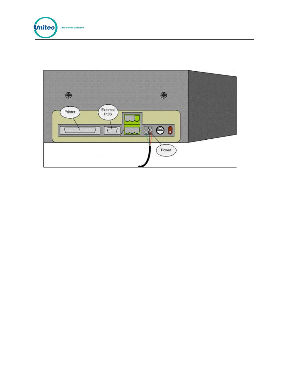 2 wiring, Wiring, Figure 1. pos4000 connections | Unitec POS4000 User Manual | Page 28 / 92