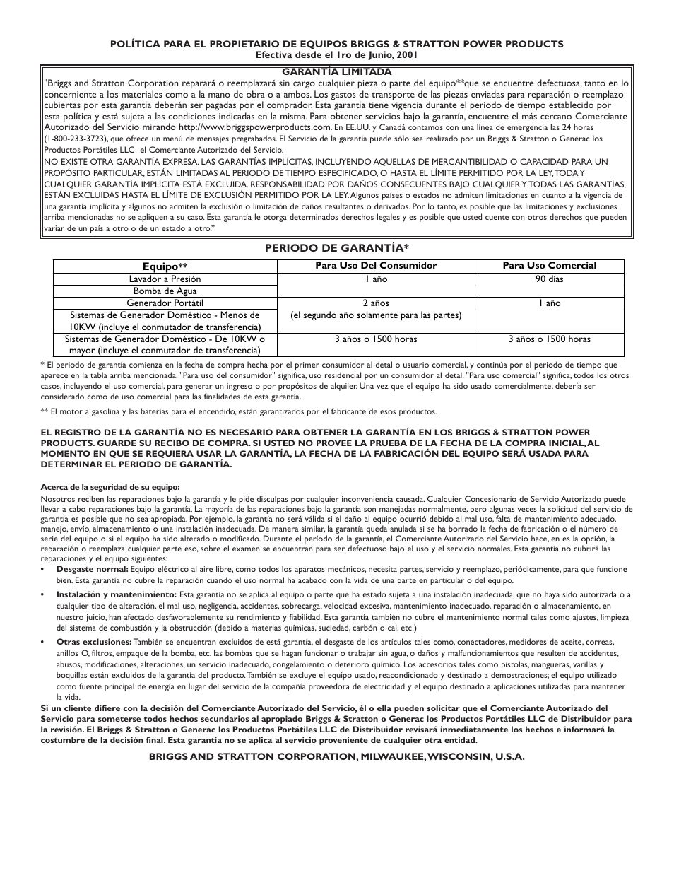 Briggs & Stratton AC GENERATOR bsp5500l User Manual | Page 39 / 40