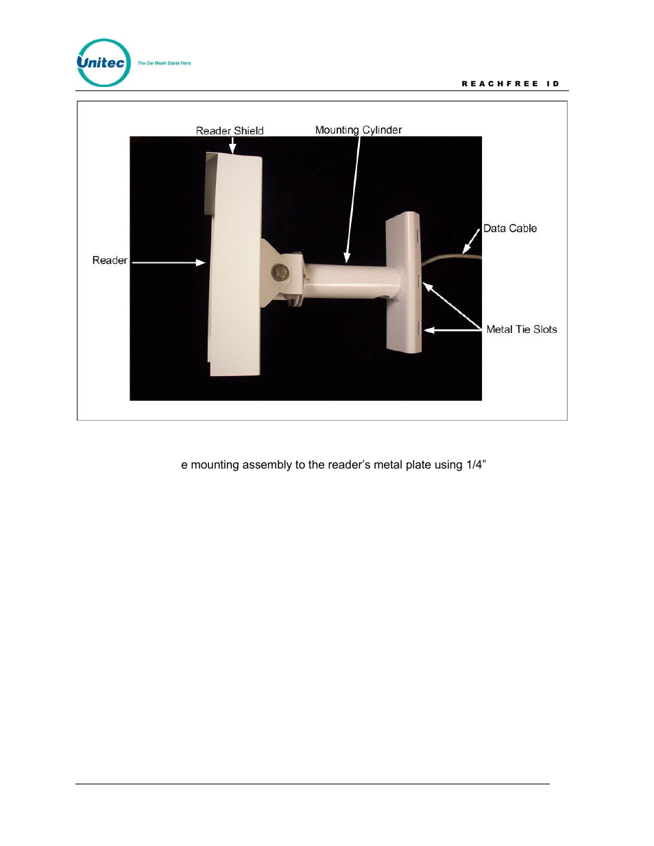 Figure 4. reader with mounting assembly | Unitec ReachFree ID for C-Start User Manual | Page 9 / 22