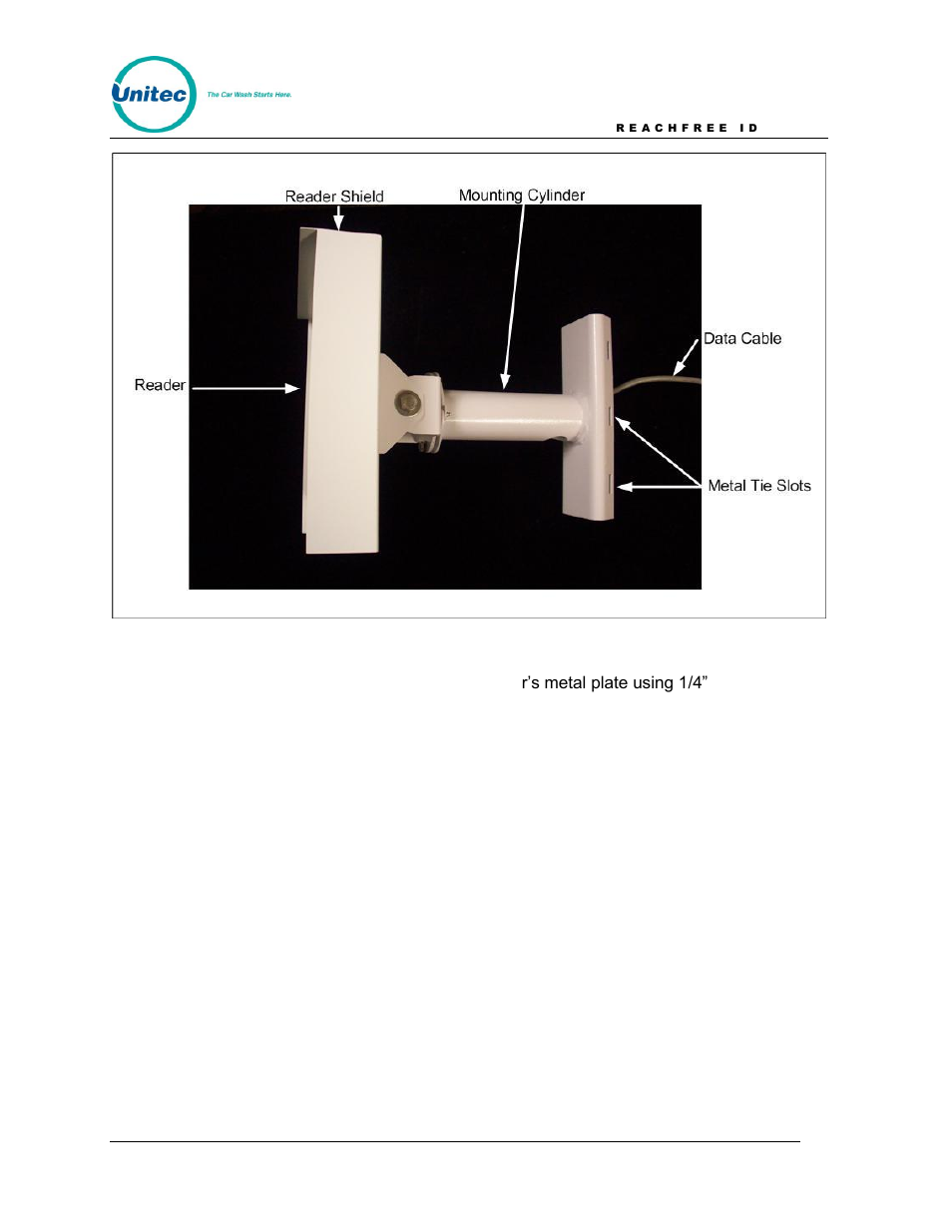 Figure 4. reader with mounting assembly | Unitec ReachFree ID for Wash Select II User Manual | Page 10 / 16