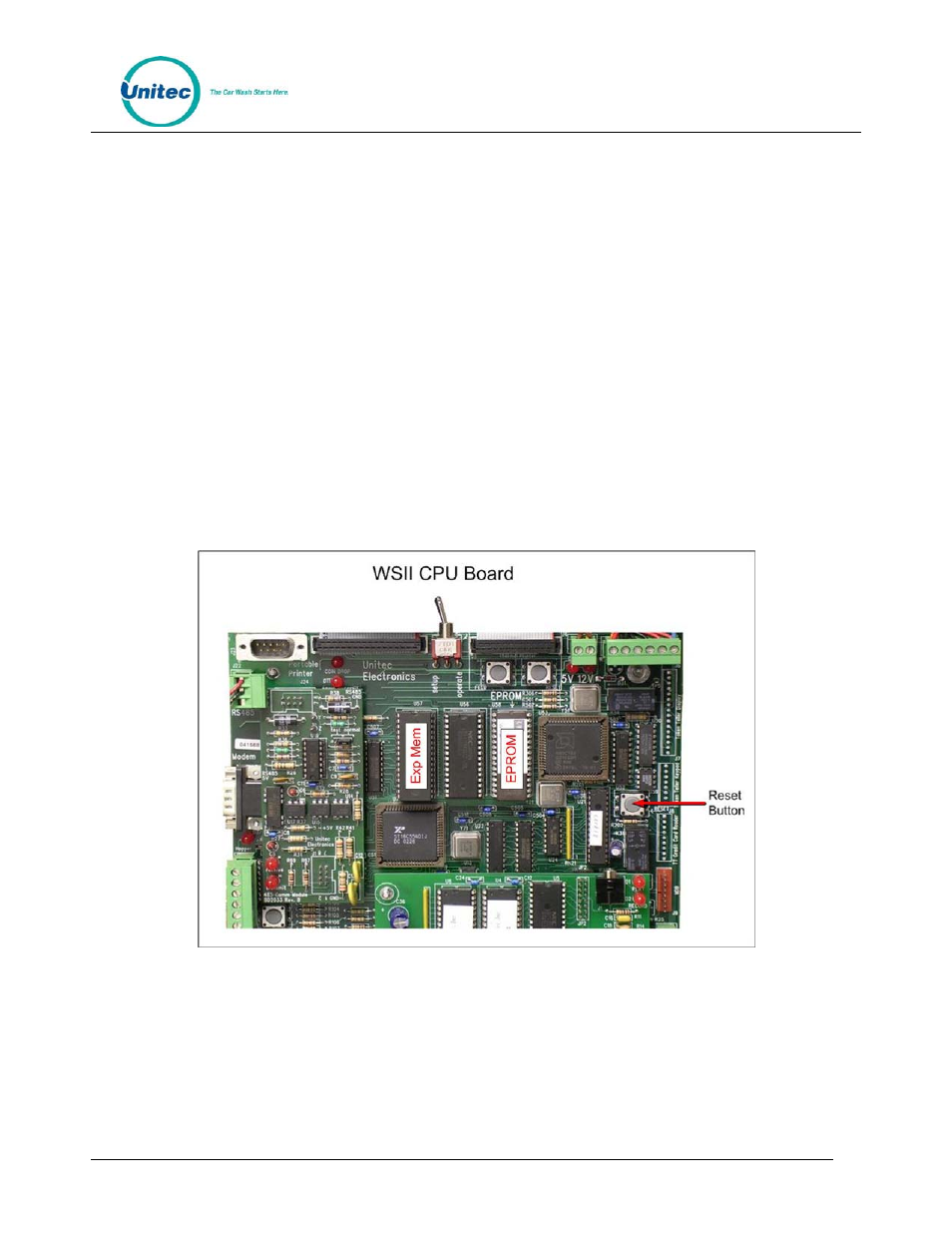 1 replace wash select ii software, 2 install expanded memory, Completing the wash select ii upgrade | Replace wash select ii software, Install expanded memory, Figure 6. wash select ii cpu board, 6 completing the wash select ii upgrade | Unitec WashPay Gen 1 to Gen 2 Upgrade User Manual | Page 11 / 13