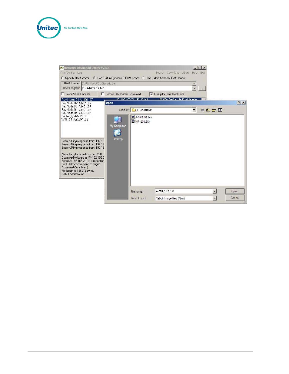Figure 2. load bin file | Unitec WashPay Gen 1 to Gen 2 Upgrade User Manual | Page 7 / 13