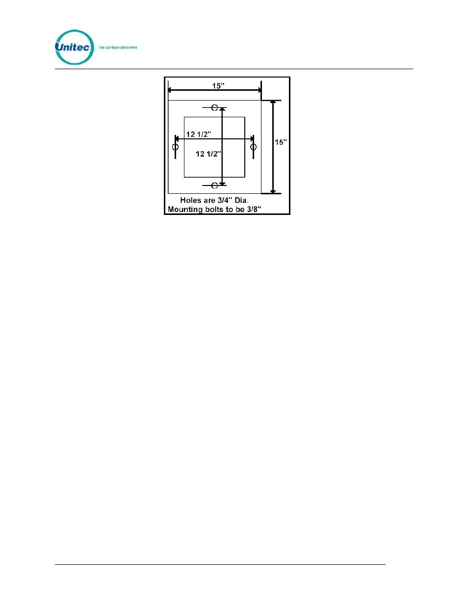 4 installing the gate controller, Installing the gate controller, Figure 4. gate base bolt positioning | Unitec American Parking Equipment User Manual | Page 9 / 47