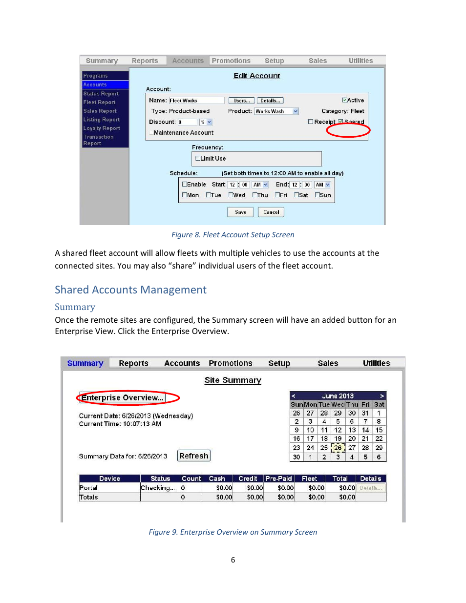 Shared accounts management, Summary | Unitec Multi-Site Accounts User Manual | Page 8 / 9