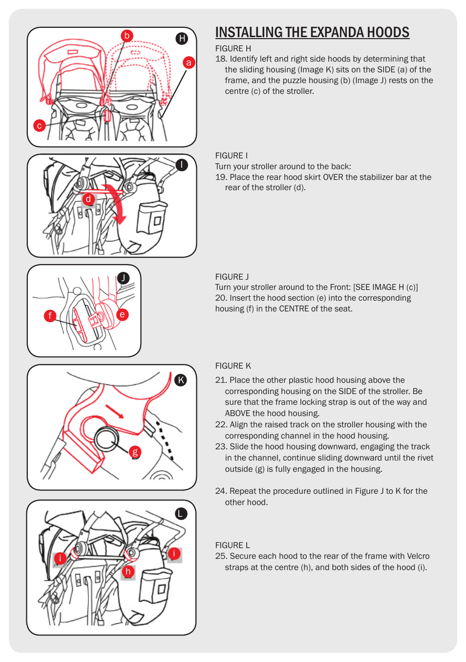 Installing the expanda hoods | Valco Baby Tri Mode Twin SE User Manual | Page 4 / 8