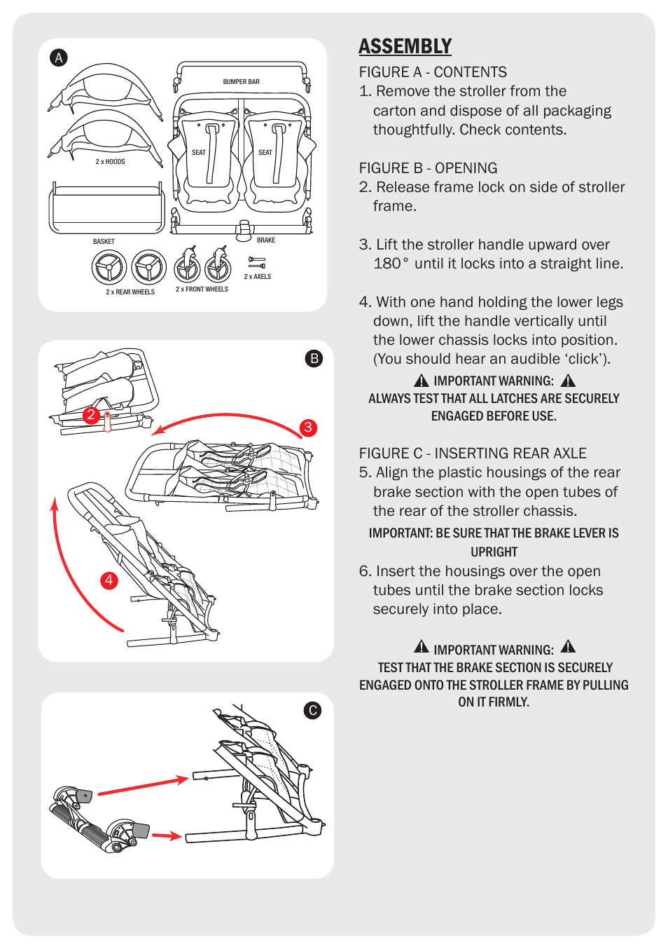 Assembly | Valco Baby Zee Two User Manual | Page 2 / 8