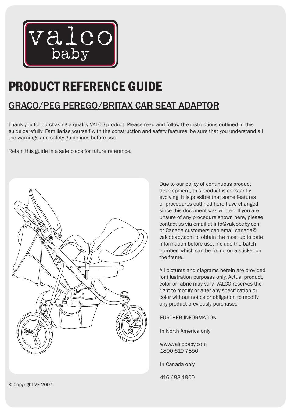 Valco Baby Tri-mode Graco User Manual | 8 pages