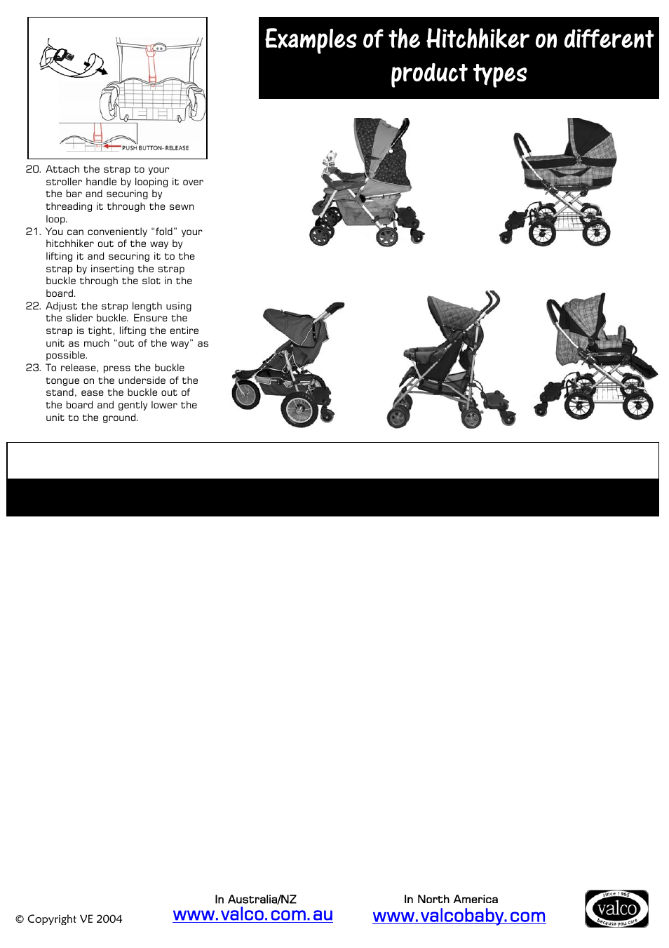 Warnings, Your child’s safety is your responsibility | Valco Baby Hitch Hiker User Manual | Page 4 / 4