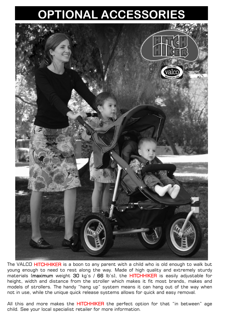 Optional accessories | Valco Baby Twin Tri Mode User Manual | Page 15 / 16