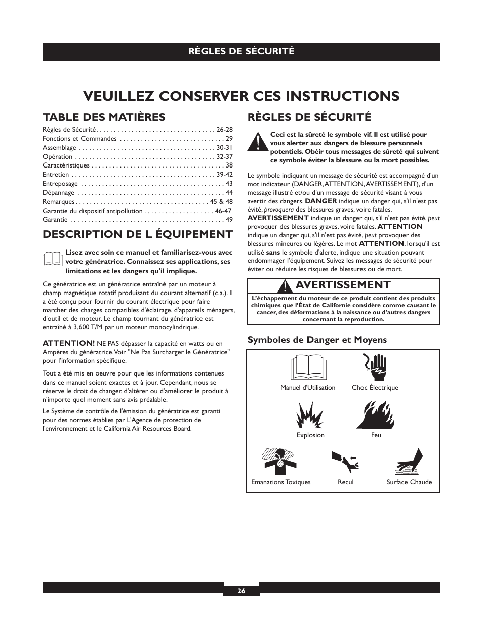 Briggs & Stratton 30236 User Manual | Page 26 / 72
