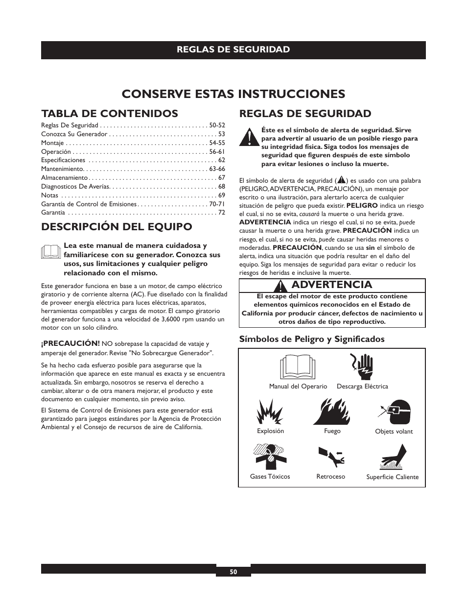 Briggs & Stratton 30236 User Manual | Page 50 / 72
