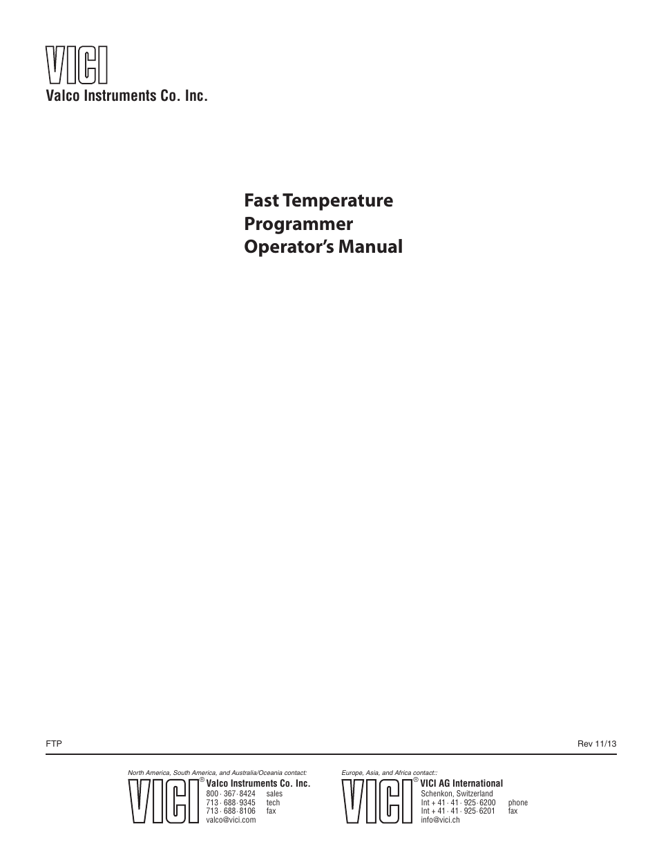 VICI FTP User Manual | 18 pages