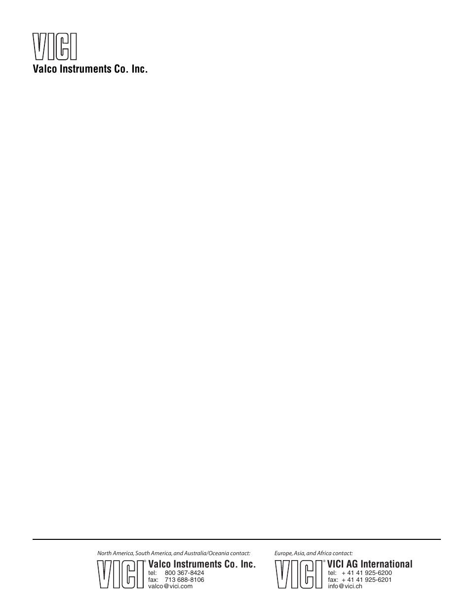 VICI SVI User Manual | 21 pages