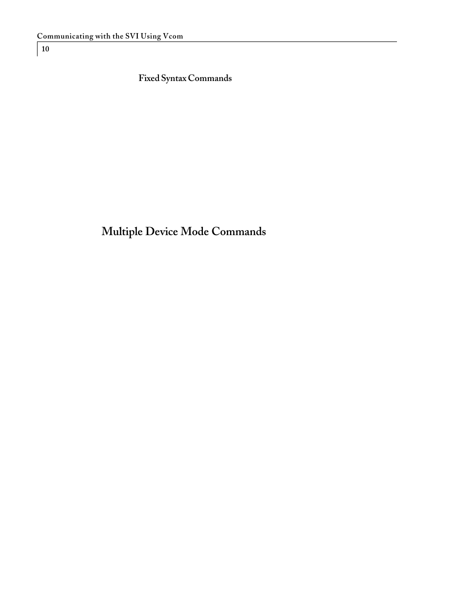 Multiple device mode commands | VICI SVI User Manual | Page 14 / 21