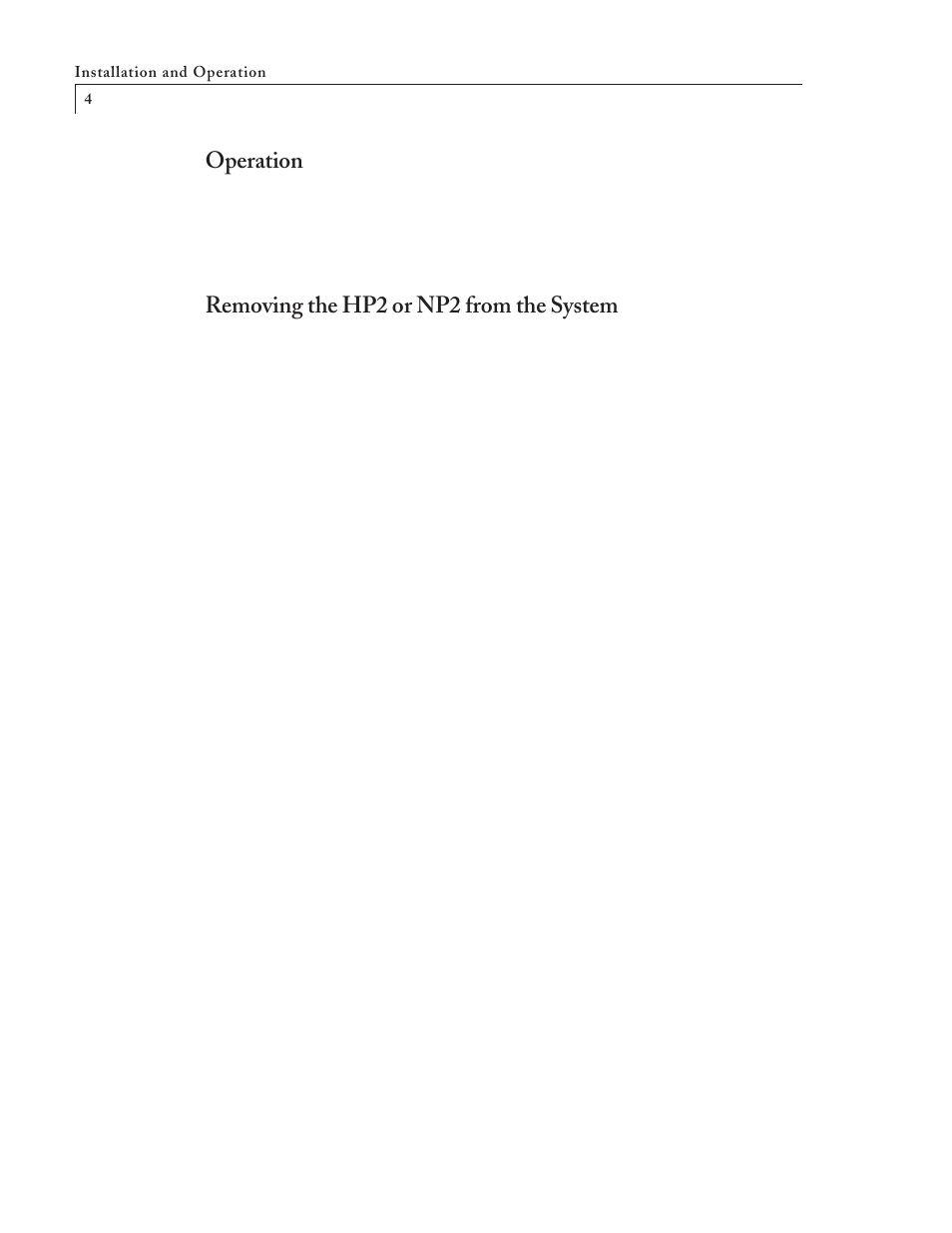 Operation, Removing the hp2 or np2 from the system | VICI NP2 User Manual | Page 5 / 11